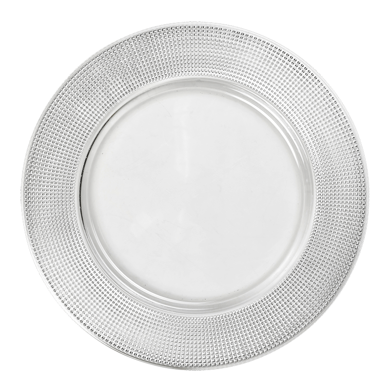 Assiette de présentation Diamant en verre Ø 32 cm