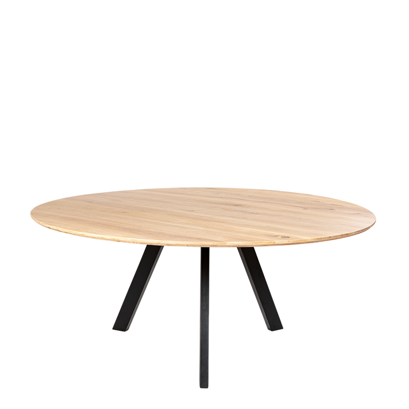 Ronde tafel Natuur met metalen poot Ø 170 cm