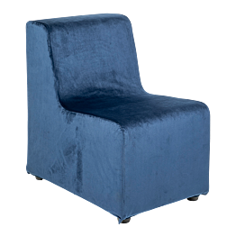 Fauteuil stone velours bleu 50 x 75 x H 78 cm