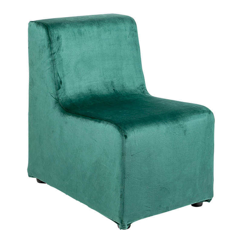 Fauteuil stone velours vert 50 x 75 x H 78 cm