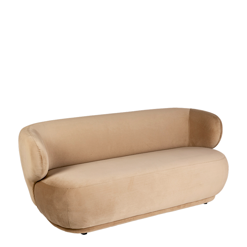 Sofa Elton fluweel grijsbruin 78 x 170 cm H 70 cm