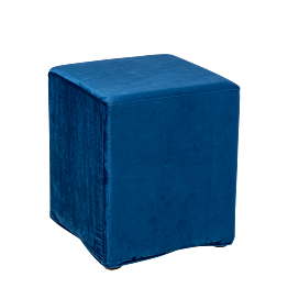 Pouf Kidman Velours bleu 40 x 40 x H 48 cm