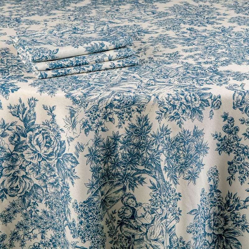 Tafellinnen Toile de Jouy blauwe