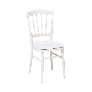 Witte Napoleon stoel met witte fluwelen zitvlak