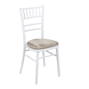 Stoel Bamboe wit met bronzen stretch zitvlak