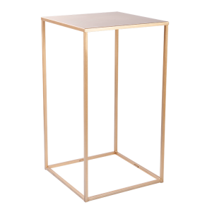 Table haute Quadra dorée démontable 60 x 60 cm H 108 cm
