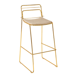 Hoge stoel Filor H 100 cm met plat kussentje in touw