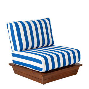 Fauteuil Lounge Beach Club Blue 76 x 76 cm H 70 cm