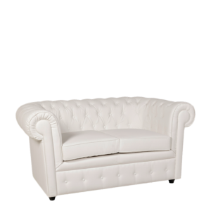 Canapé Chesterfield blanc 2 places 95 x 160 cm H 70 cm