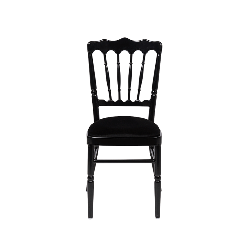 Chaise Napoléon noire en aluminium avec galette noire