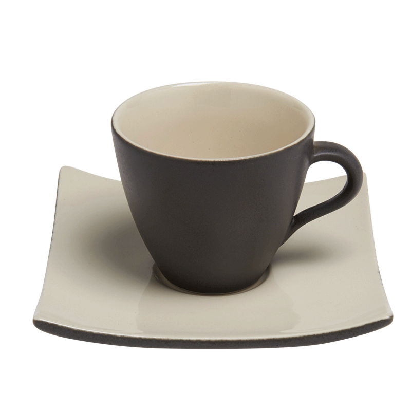 Tasse et sous-tasse  à café 12cl  Anthracite