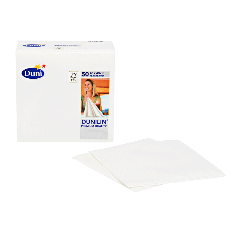 Serviettes Duni blanches (50p)