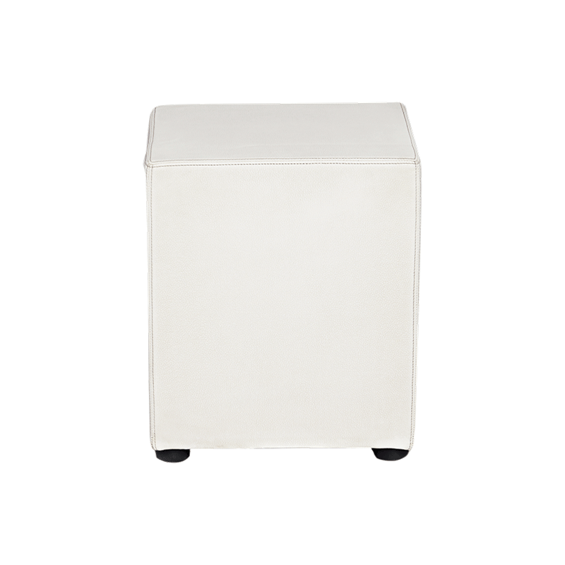 Pouf Kidman blanc 40 x 40 x H 48 cm