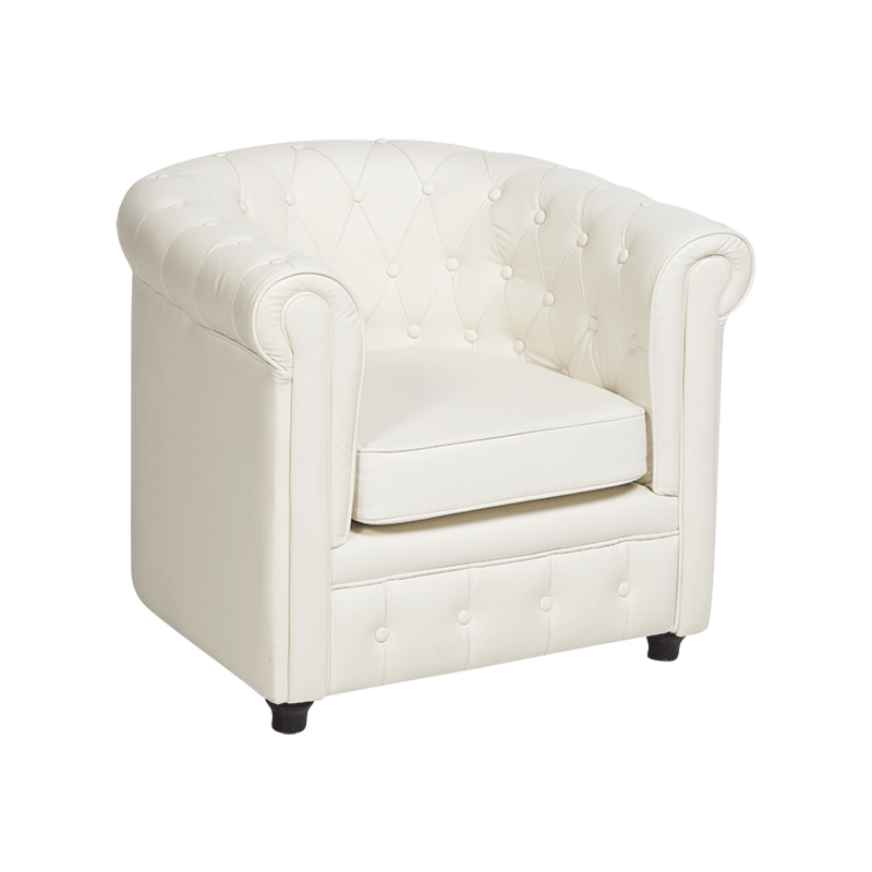Witte Chesterfield clubzetel 82 x 75 cm H 75 cm