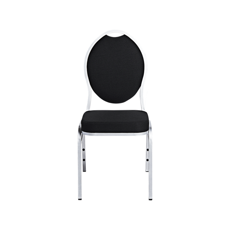 Chaise Hôtel noire bâti argent