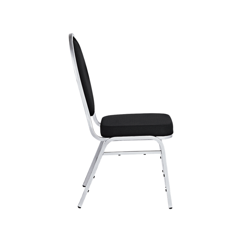 Chaise Hôtel noire bâti argent