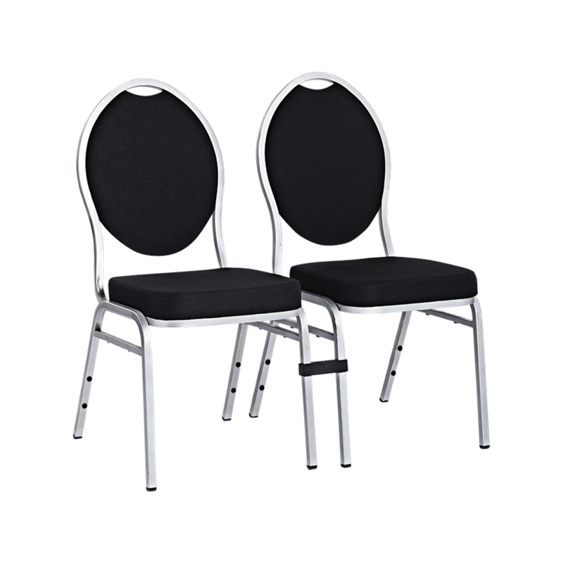 Chaise Hôtel noire bâti argent