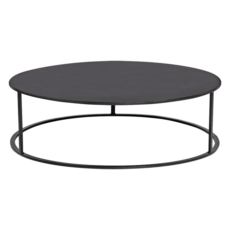 Table basse Luna noire Ø 90 cm H 27 cm