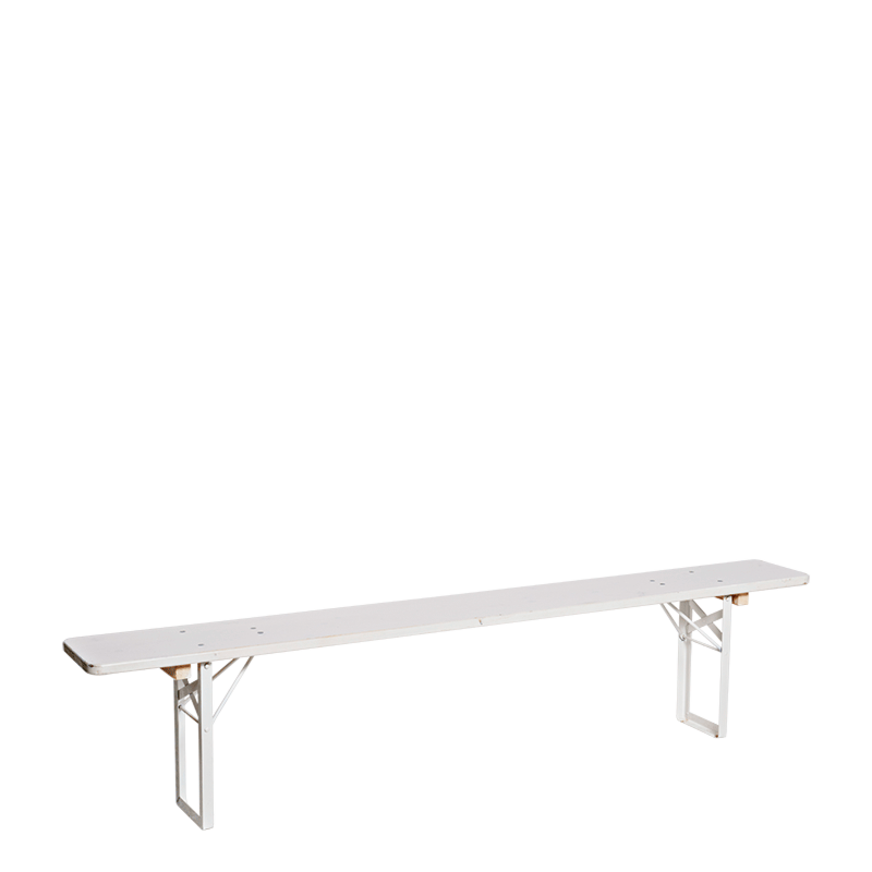 Banc blanc en pin 220 x 27 cm
