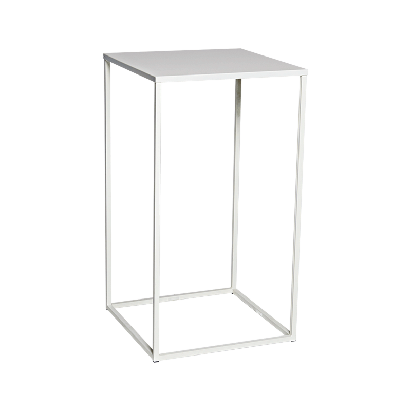 Table haute Quadra blanche démontable 60 x 60 x H 108 cm