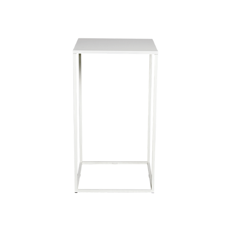 Table haute Quadra blanche démontable 60 x 60 x H 108 cm