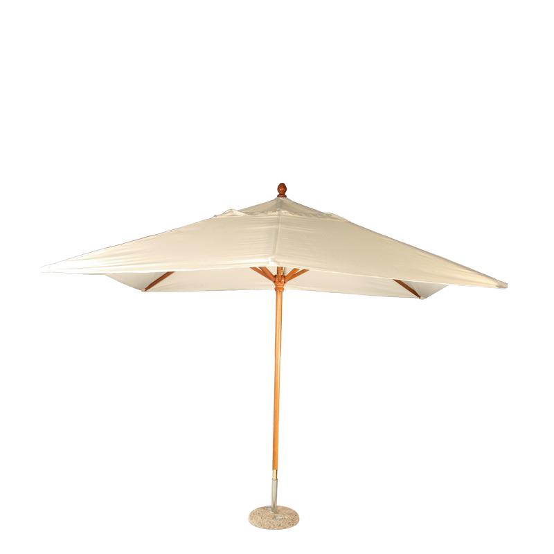 Parasol Louisiane ecru 300 x 300cm + granieten sokkel/voet Ø 50cm