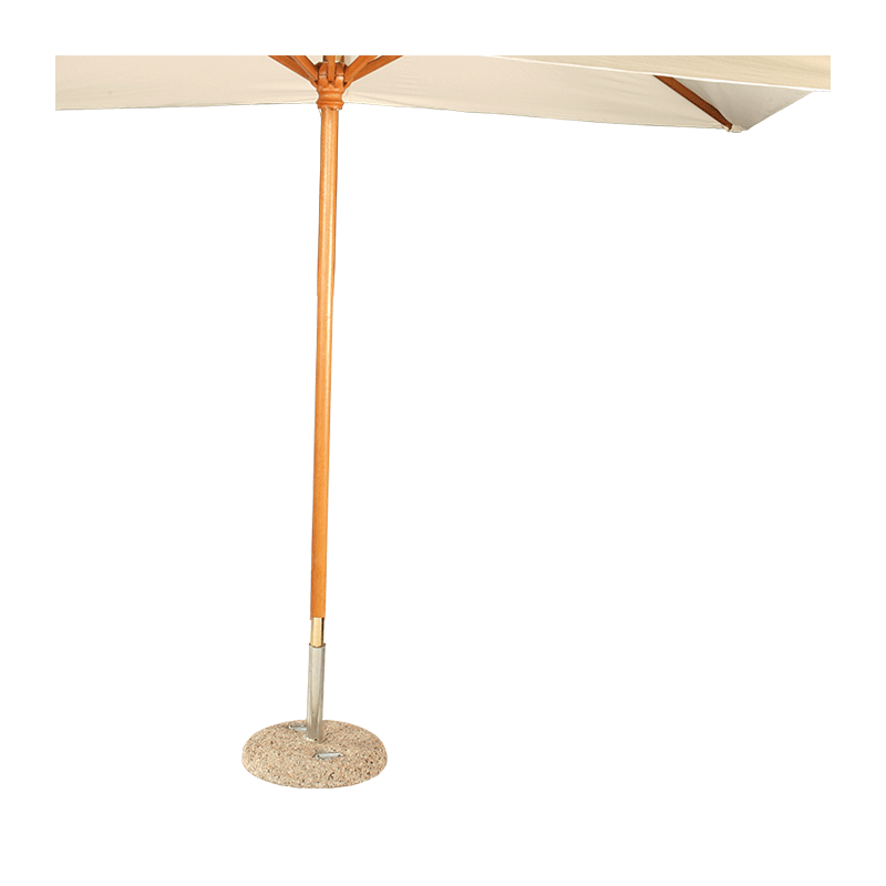 Parasol Louisiane ecru 300 x 300cm + granieten sokkel/voet Ø 50cm