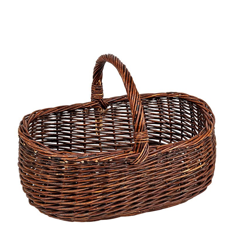 Vintage Rieten mand  Ø 26/44 cm H 24/30 cm