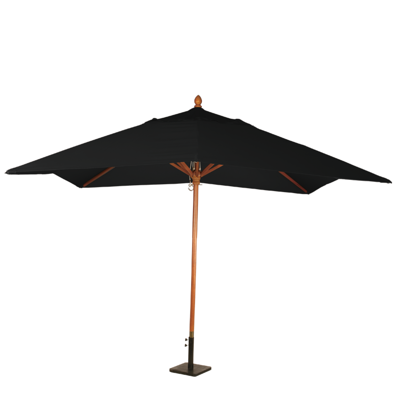 Parasol Louisiane noir 300 x 300 cm + socle acier 30 x 30 cm
