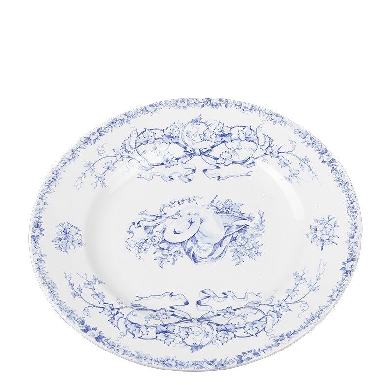Groot bord Vintage blauw groen Ø 22-25 cm