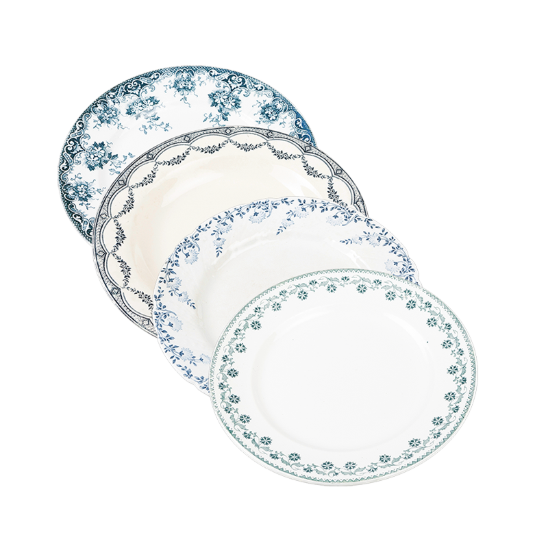 Petite assiette Vintage bleu vert Ø 18-21 cm