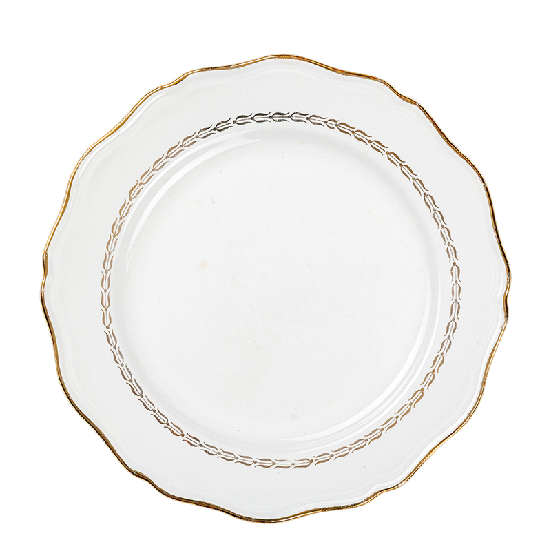 Groot bord Vintage wit en goud Ø 23-25 cm