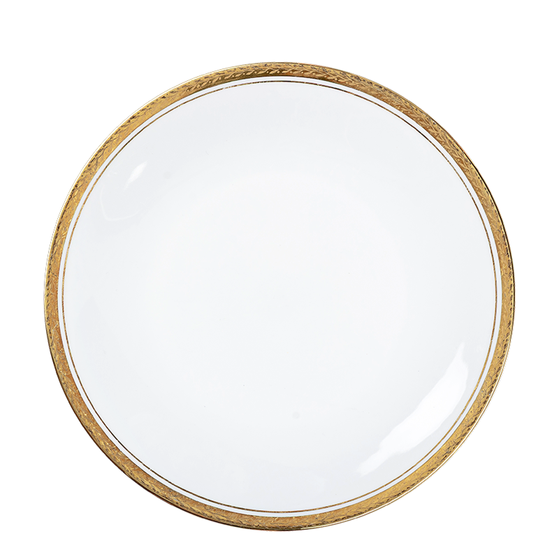 Groot bord Vintage wit en goud Ø 23-25 cm