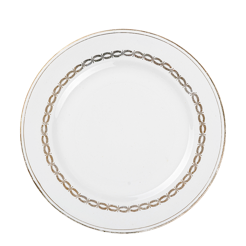 Groot bord Vintage wit en goud Ø 23-25 cm