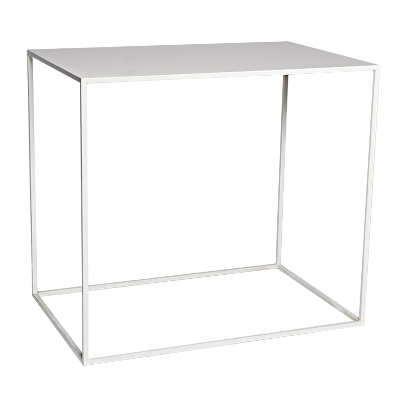 Table haute Quadra blanche 120 x 80 cm H 108 cm démontable