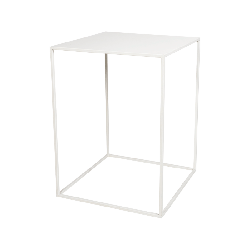 Table haute Quadra blanche 80 x 80 xH 108 cm démontable