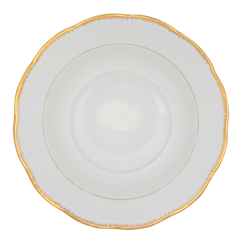 Assiette creuse Vintage blanche et dorée Ø 23-25 cm