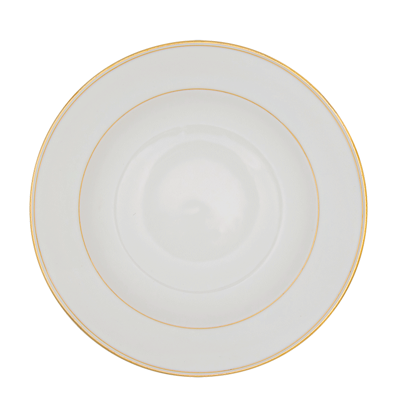 Assiette creuse Vintage blanche et dorée Ø 23-25 cm