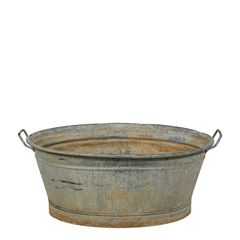 Bassine en zinc vintage grand format