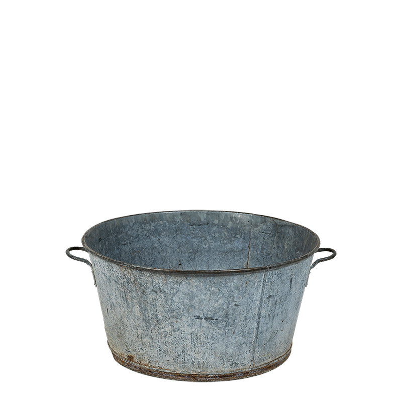 Bassine en zinc vintage grand format