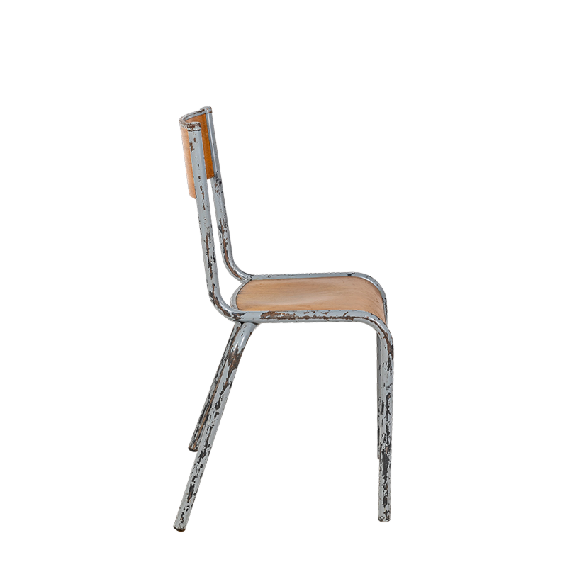 Chaise d’écolier bois acier vintage