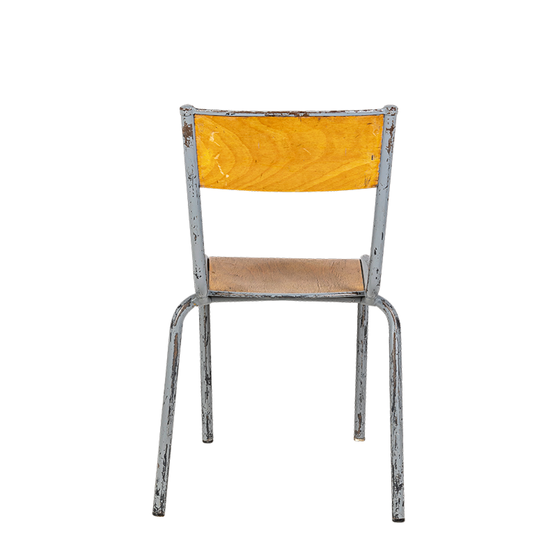 Chaise d’écolier bois acier vintage