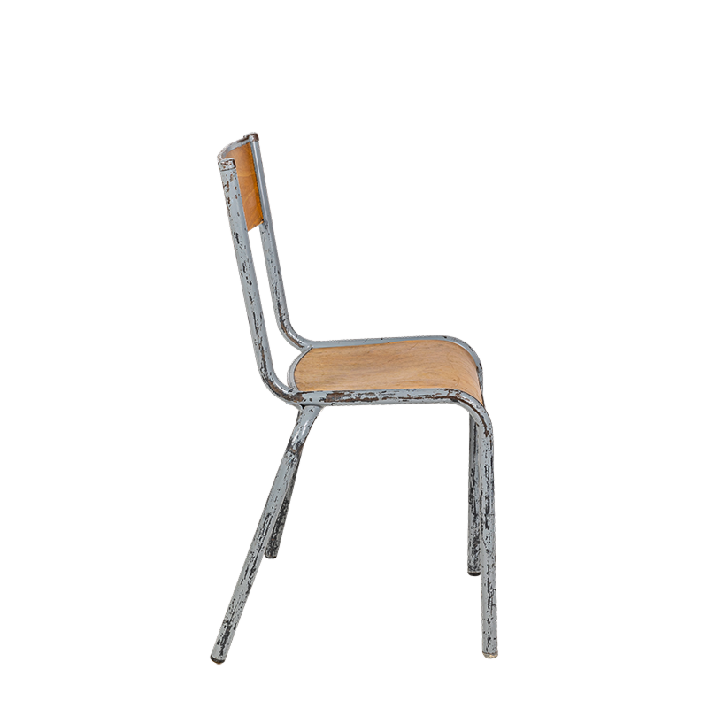 Chaise d’écolier bois acier vintage