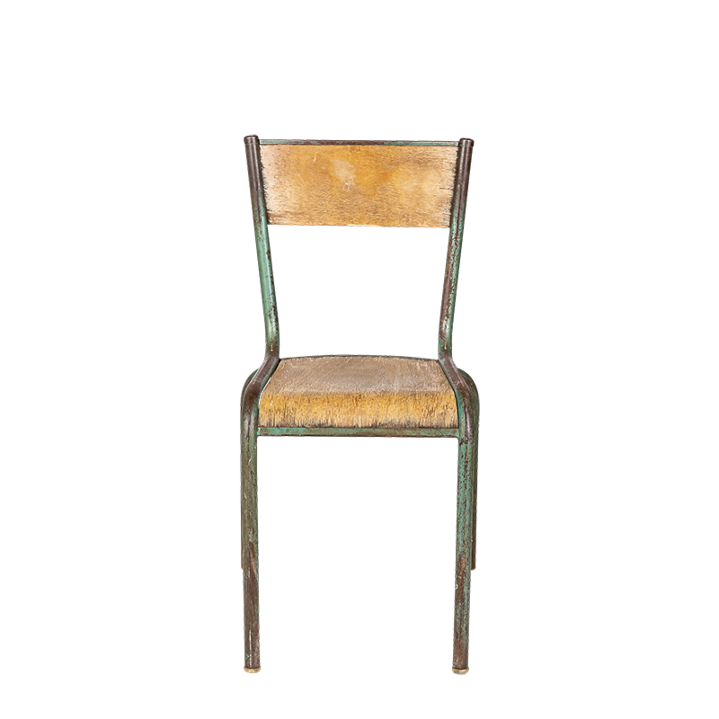Chaise d’écolier bois acier vintage
