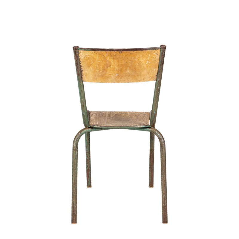 Chaise d’écolier bois acier vintage