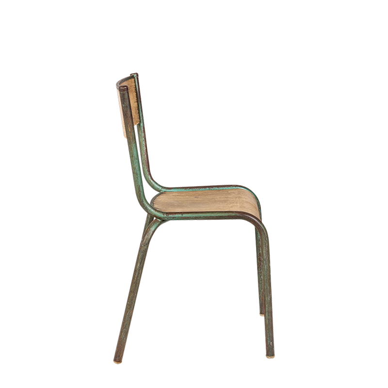 Chaise d’écolier bois acier vintage