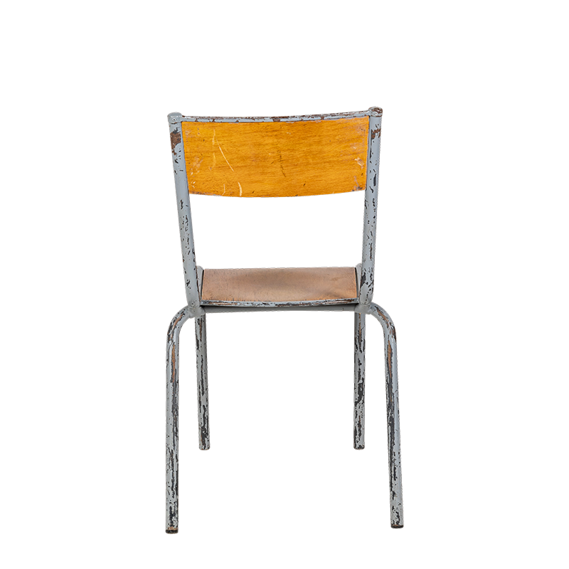 Chaise d’écolier bois acier vintage