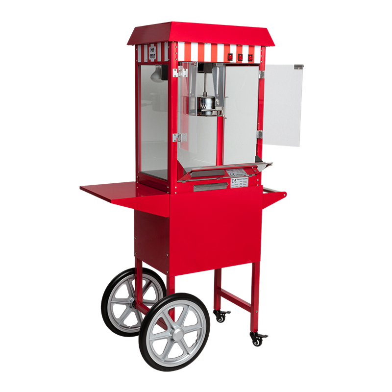 Popcornmachine op kar 56 x 42 cm H 156 cm