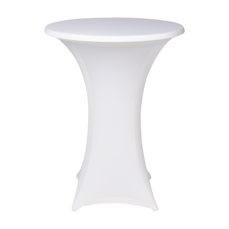 Witte stretch hoes voor statafel + cover