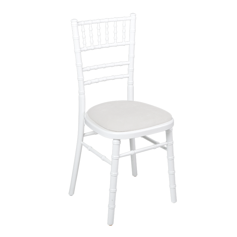 Chaise Bambou blanche assise vinyle blanc